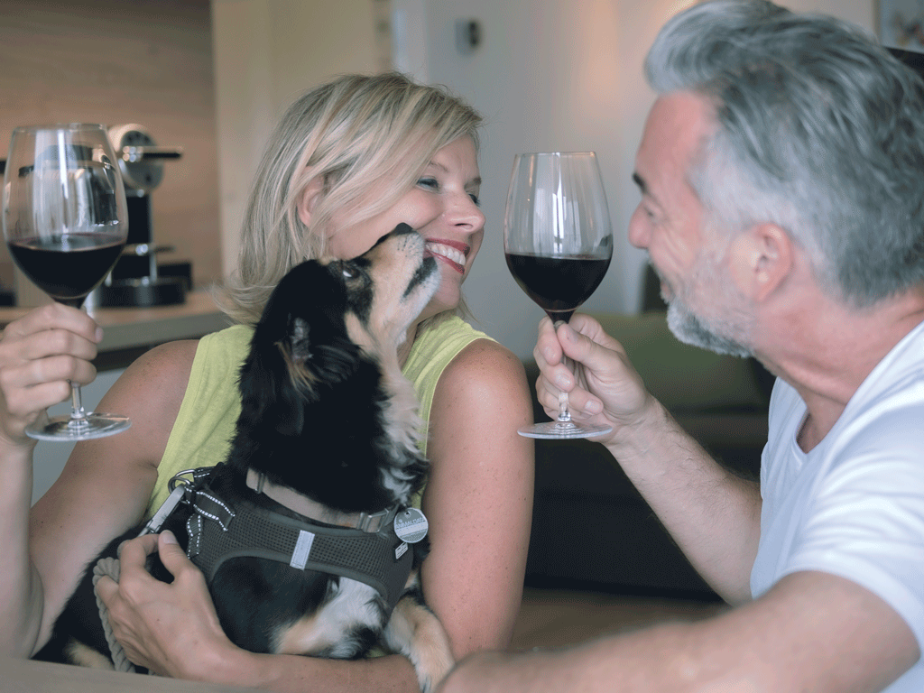 Verreisen mit Hund und ein Gläschen Wein trinken im Landhaus Bad Gleichenberg - Reisen mit Hunden